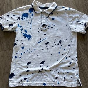 Boys polo shirt in white and blue